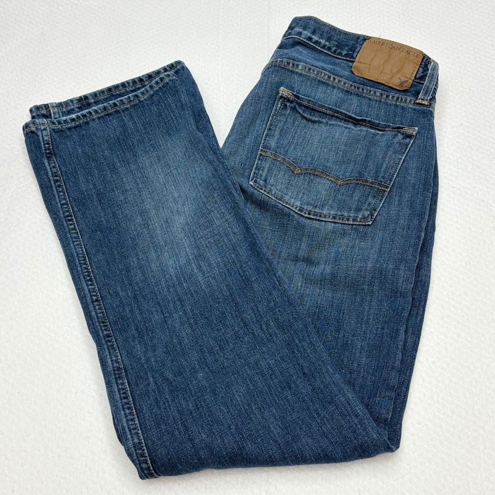 American Eagle Original Straight Mens Jeans 34x34 Medium Wash Denim Year 2011